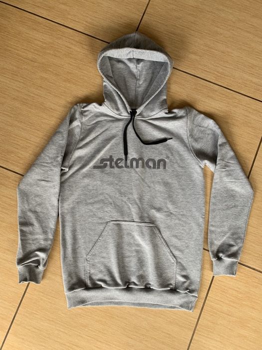 Bluza STELMAN z kapturem kangurek szara L