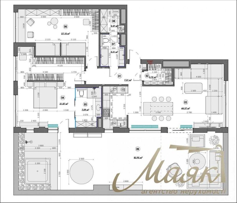 4+-rooms apartment apartment by the address st. Bulvar Druzhby Narodov (area 214 m²) - Atlanta.ua - photo 15