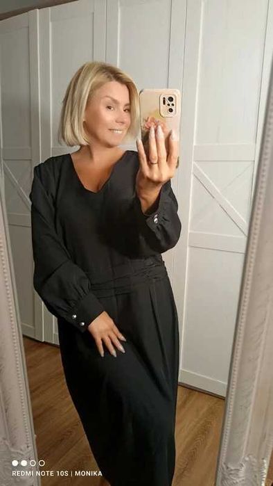 Nowa czarna sukienka polski producent plus size