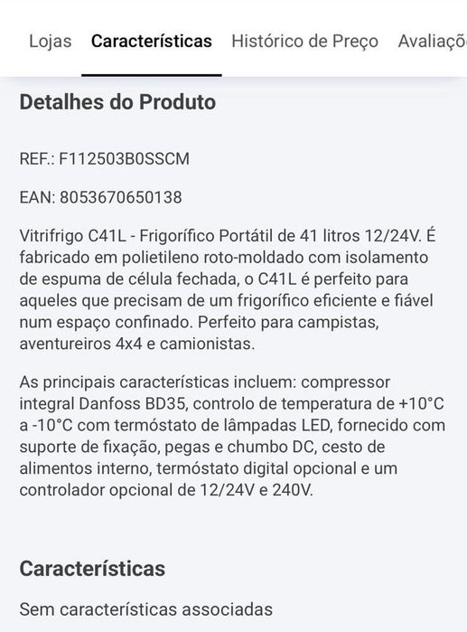 Frigorífico para camião/caravana