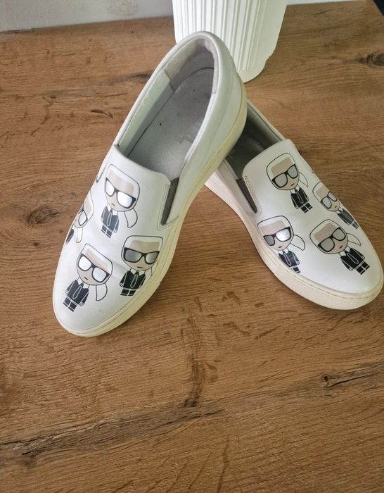 Skórzane Trampki Karl Lagerfeld ,Wsuwane Slip-On, rozm 37