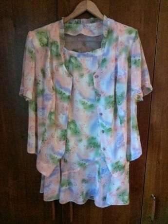 Женский нарядный костюм юбка кофта р. 56 - 58 шелк