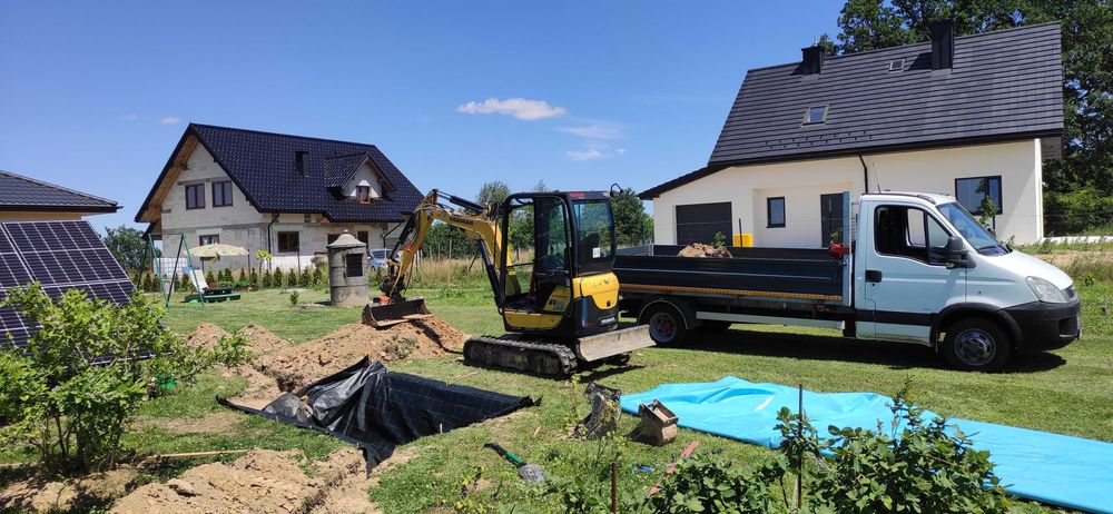 Usługi Minikoparką 2.3t. Wozidło 3t.  i Wywrotka 3.5t. Wieliczka, Biskupice, Trąbki, Gdów i okolice