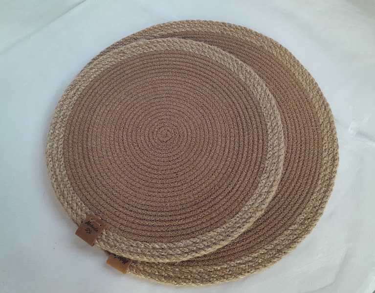 Підтарільники джут/бавовна 30 см. Килимки для столу. Handmade Placemat