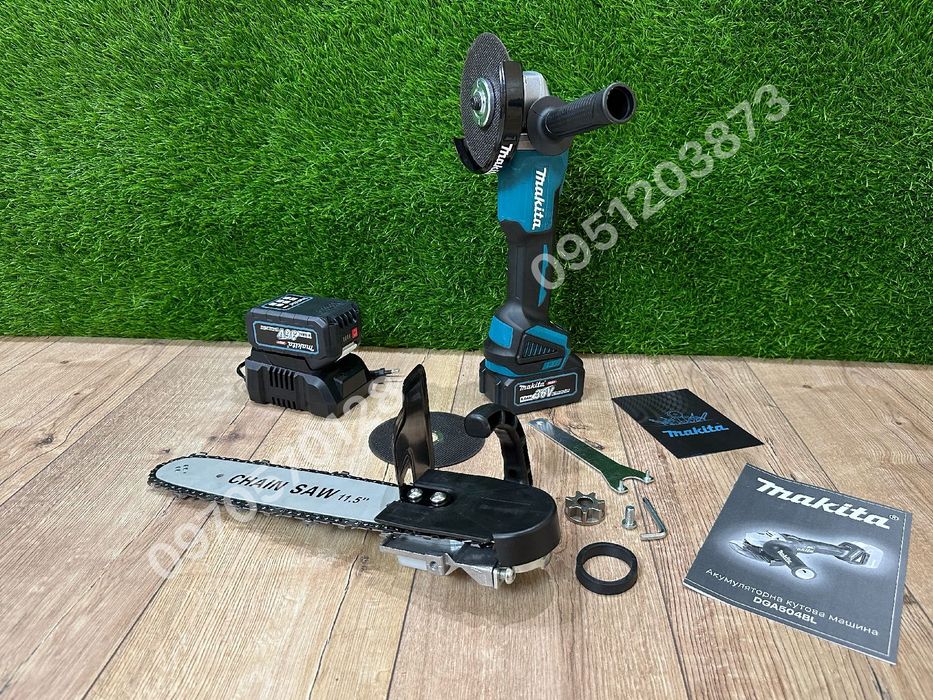 Аккумуляторная болгарка Makita DGA504 с АКБ 36V 8Ah + насадка Spektr