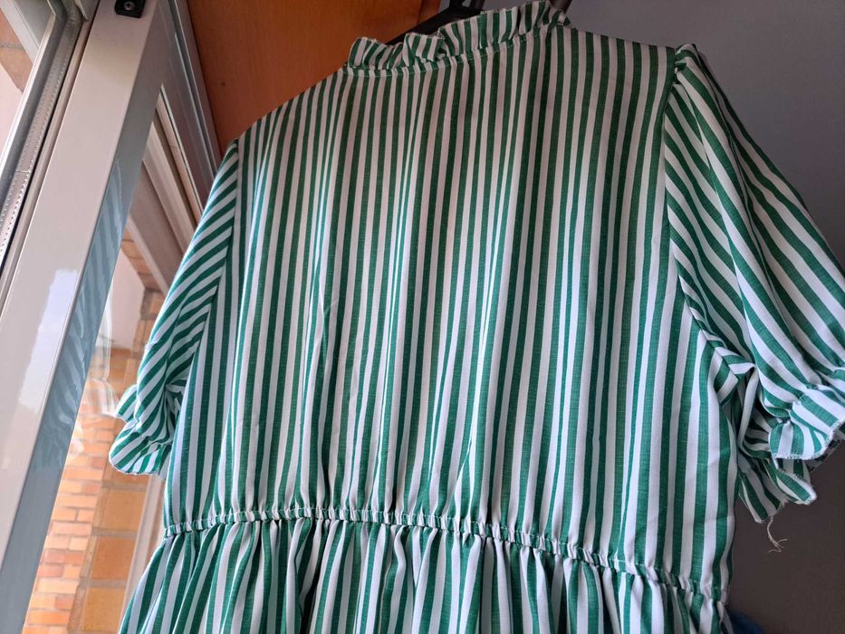 Vestido midi XL verse e branco