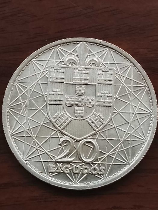 Moeda de 20 escudos de 1966 da Ponte Salazar, de Prata