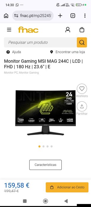 Monitor Gaming MSI 180hz