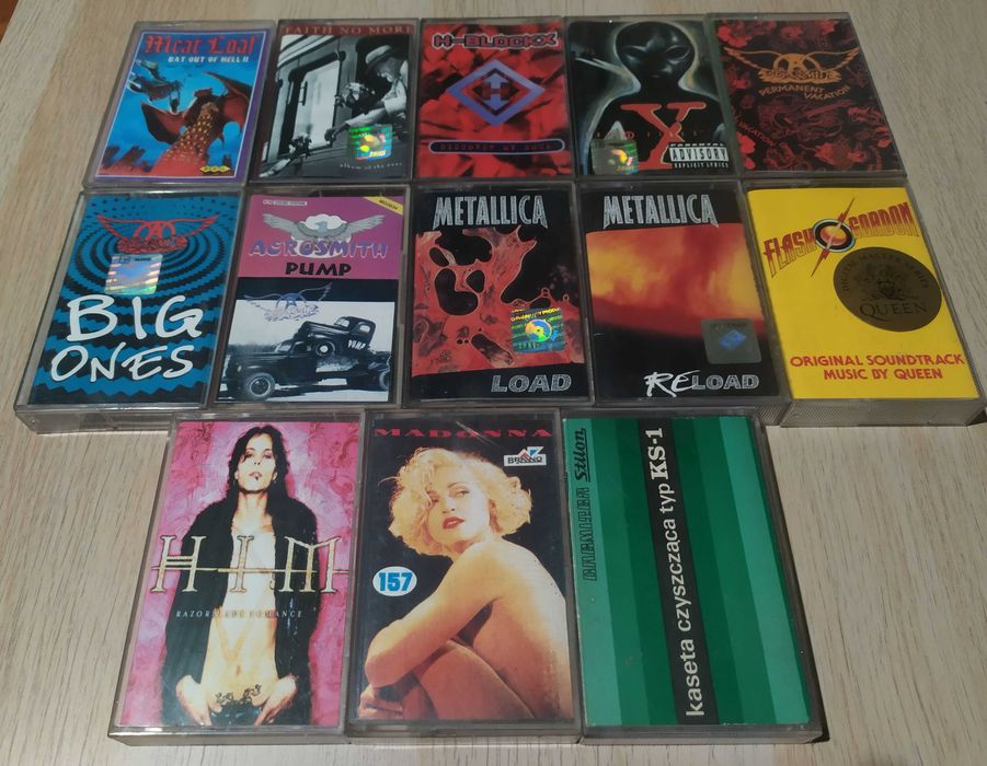 Kasety audio - Aerosmith, Metallica, OST, Madonna, Rollins Band, Queen