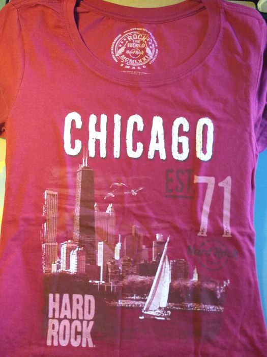 T-Shirt Rosa Hard Rock Chicago
