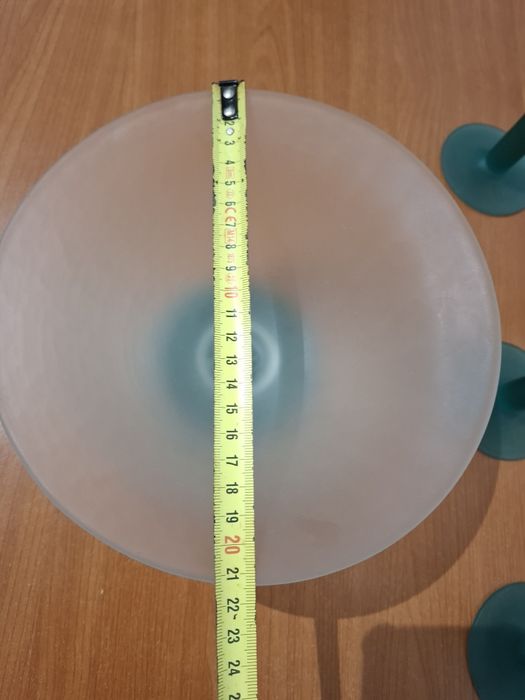 Conjunto Vintage de Taça e 6 Copos em Vidro Fosco – Vidrios do Levante Spain