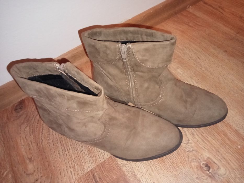 Botki damskie wiosenno -jesienne na obcasie.