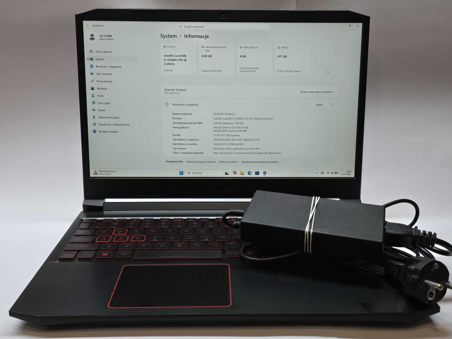 Laptop Acer Nitro 5 N20C1 i5-10th GTX1650 GWARANCJA!