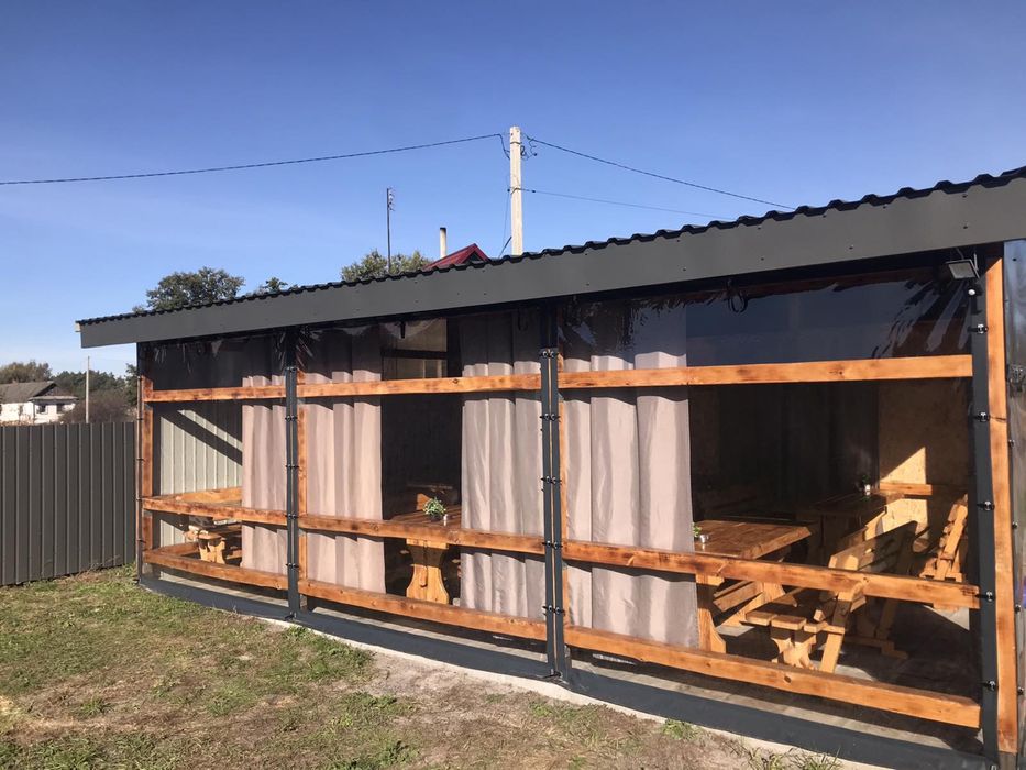 М‘які вікна для альтанки, літнього кафе, тераси, ПВХ тент