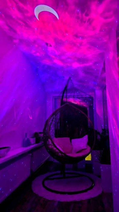 Lampka Nocna Laserowy Projektor Gwiazd Rzutnik Dla Dziecka Pilot