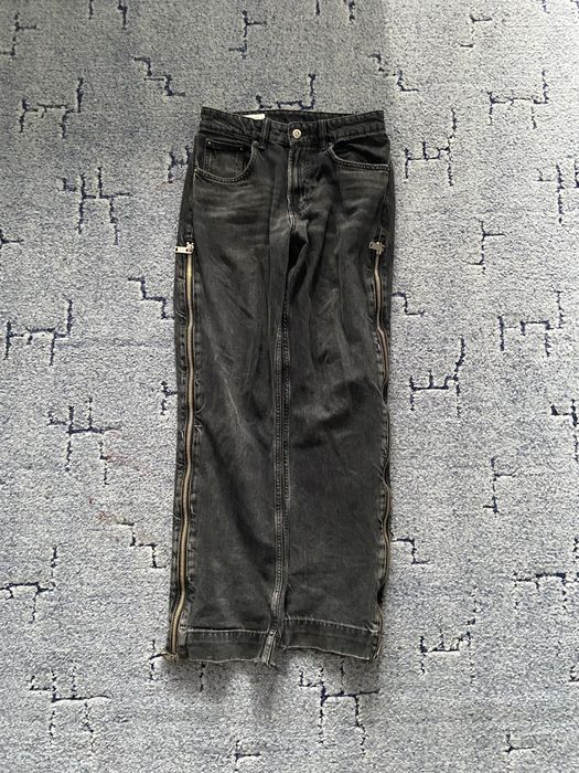 zara zip flared jeans