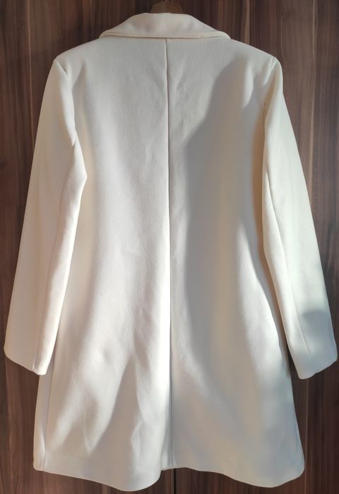 Nowy płaszcz wiosenny biała śmietanka L/XL