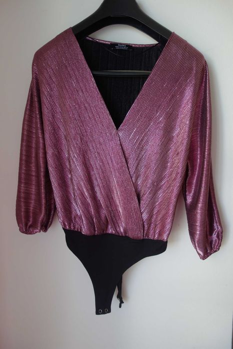 Body brilhante rosa tam. M como novo *Envio gratuito