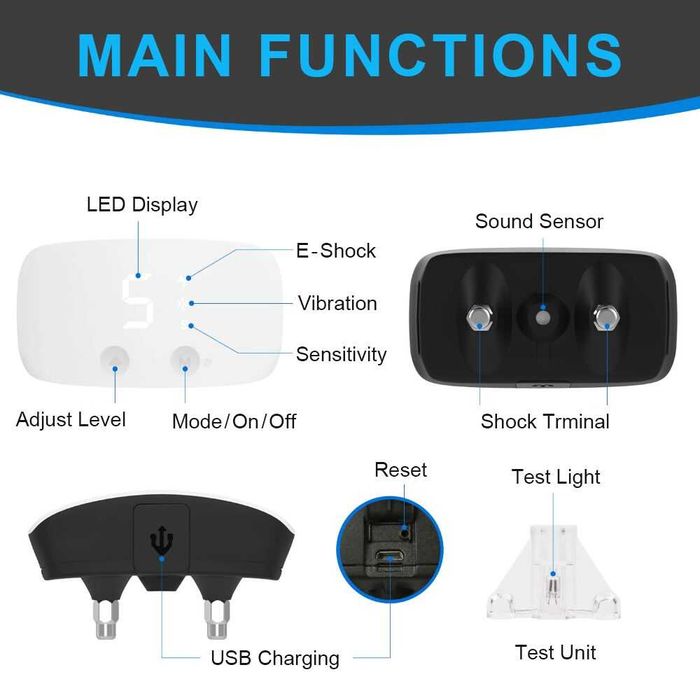 PORTES GRÁTIS Coleira Anti-Latido Som+Vibração+Choque - NOVO