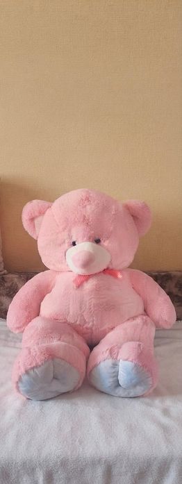 Ніжний плюшевий рожевий ведмедик 150см