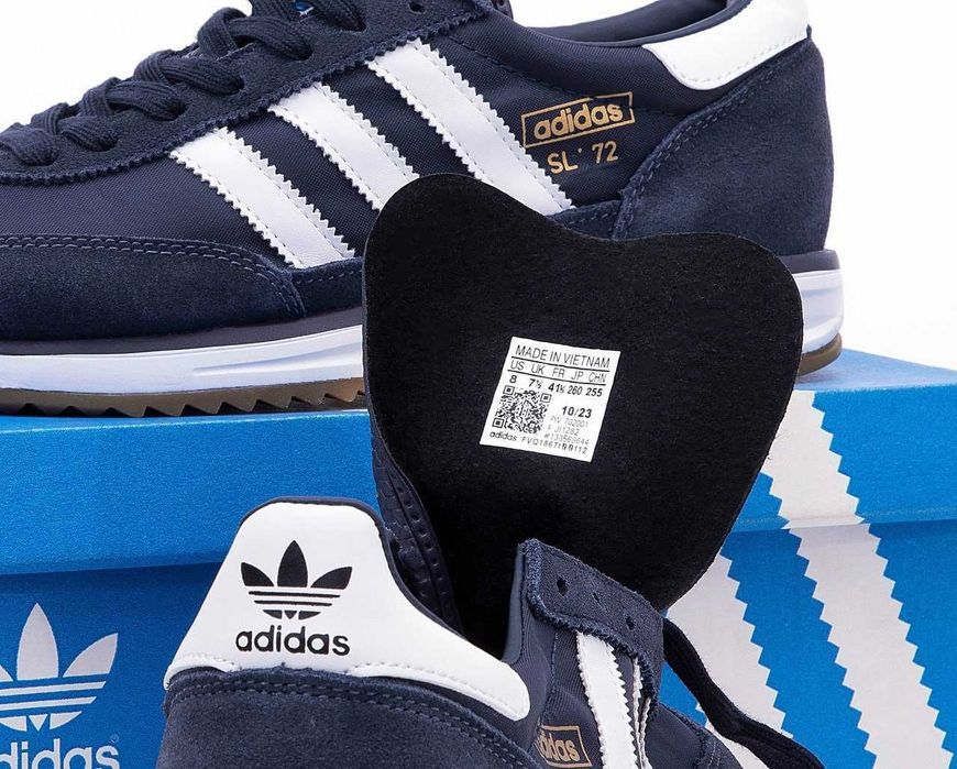Мужские кроссовки Adidas SL 72 Blue&White Premium. 40-45