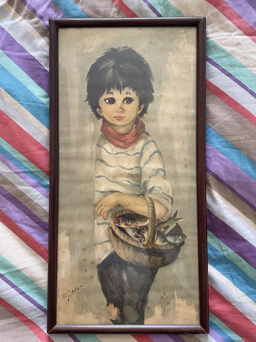 Vintage frame with illustration