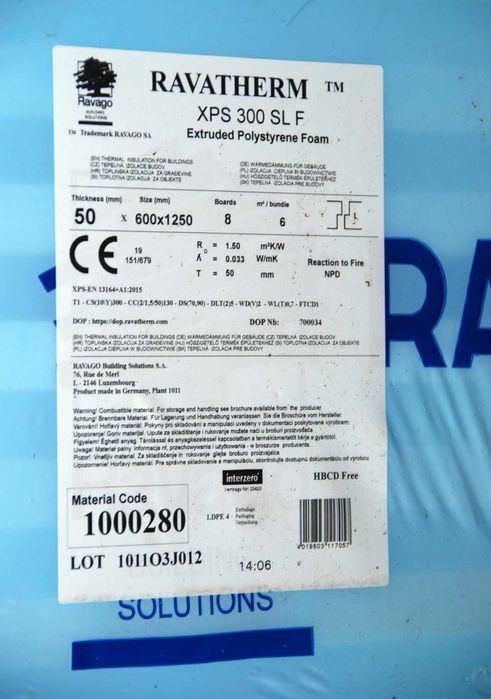 Polistryen Ekstrudowany RAVATHERM  300SLF 5cm paczka 6m2