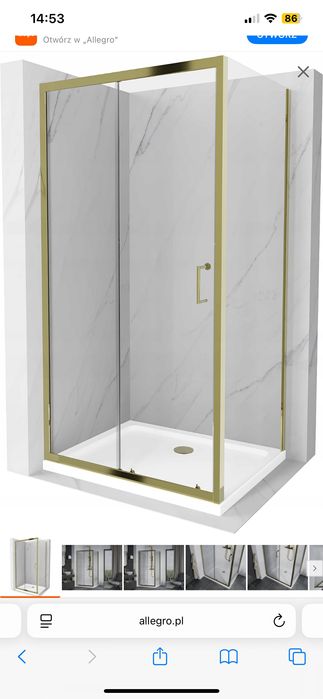 Kabina prysznicowa złota 120x90