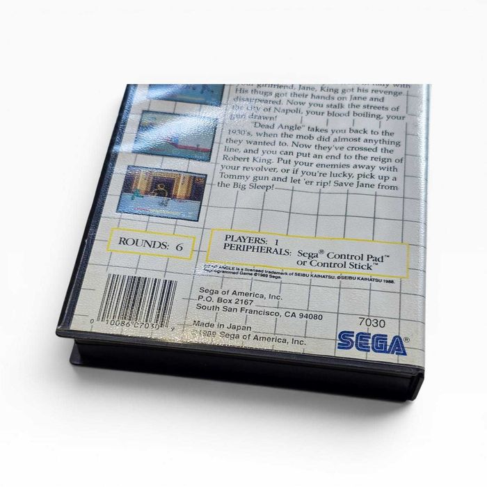 Jogo Sega Master System Dead Angle — Completo com Caixa, Cartucho e Folha de Instruções