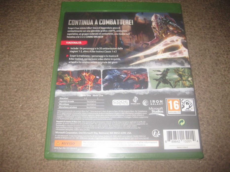Jogo "Killer Instinct: Definitive Edition" Xbox One/Excelente Estado!