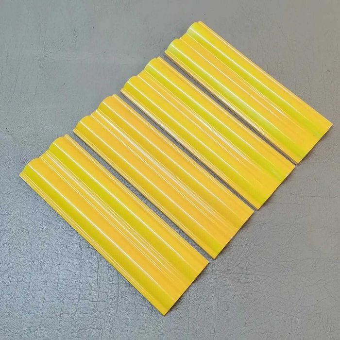 Lote de 4 azulejos/faixas antigos 20x6,5cms Poceram amarelos