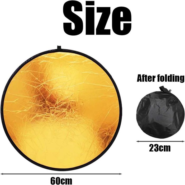 Refletor de fotografia de 1 refletor dobrável, redondo