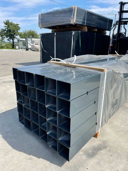 Słupek 100x100x2 300cm 3m Ocynkowany i Malowany  Grafit Antracyt