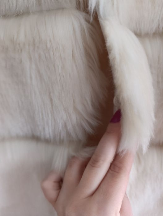 Kremowa kamizelka futerko 34 36