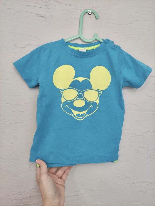 Koszulka tskirt myszka miki neon turkus 86 92 2-3 lat