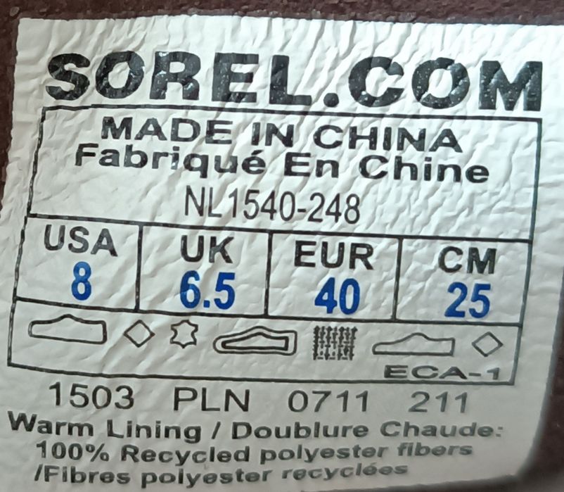 Buty Sorel Joan Arctic Śniegowce Ocieplane Wodoodporne Zimowe r. 40