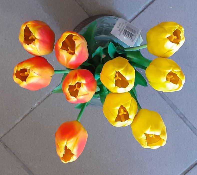 Tulipany całe silikonowe kwiaty sztuczne bukiet