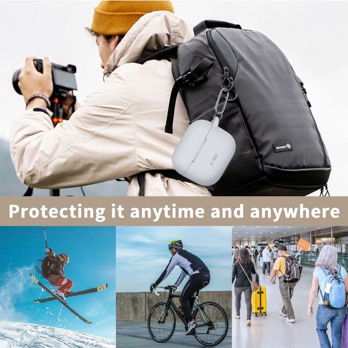 Etui Tech-Protect Silicone Hook na Apple AirPods 3 - niebieskie