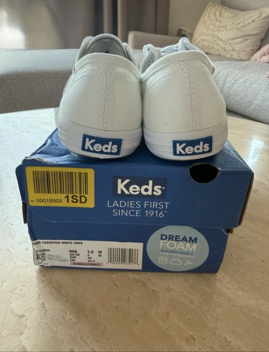 Białe buty tenisówki Keds champion white canvas