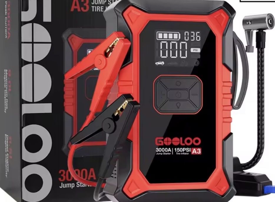 Gooloo 3A 3000 A starter powerbank kompresor