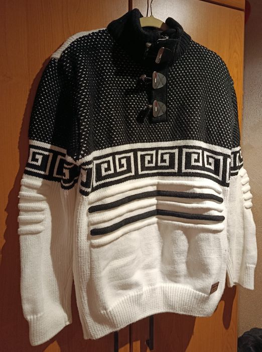 Gruby męski sweter wełniany bluza nowy 3xl