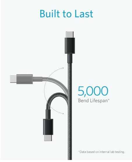 Nylonowe kable do ładowania USB C 1,8m Anker Szybkie ładowanie