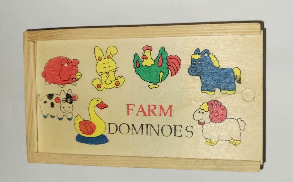 Ферма. Доміно дитяче з дерева.