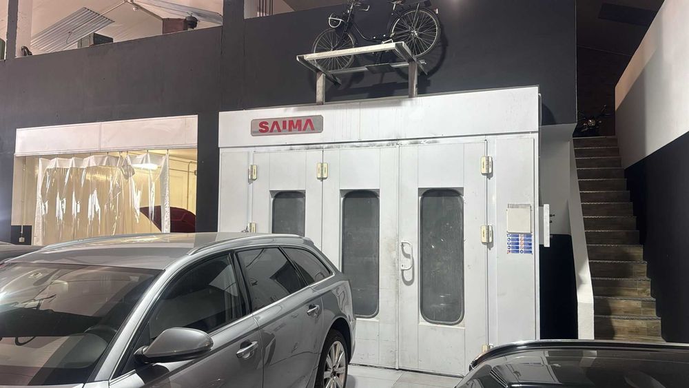 Estufa de pintura SAIMA + linha de preparação + elevador KROFT (TUDO INCLUIDO NO PREÇO)