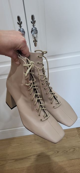 Botki Zara 39 skóra naturalna