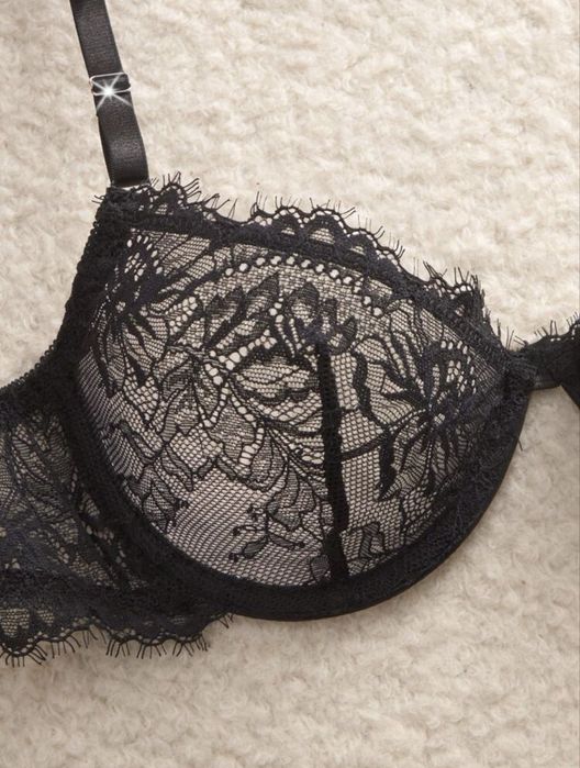 Bielizna erotyczna seksowna czarna komplet koronkowy na prezent