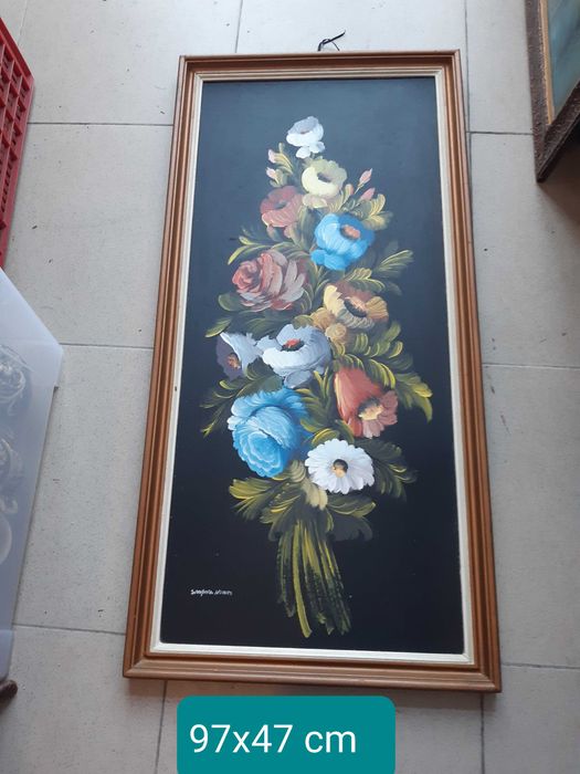 Quadro Antigo, Pintura a óleo sobre madeira, grandes dimensões