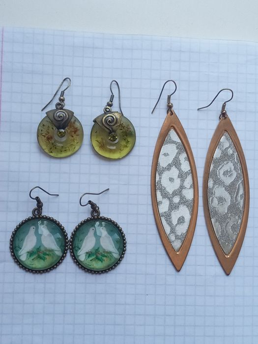 Брошка нова. Сережки. Лебідь. Бджілка