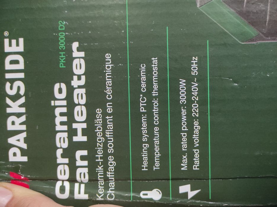 НІМЕЧЧИНА Обігрівач 3000 Вт керамічний Parkside PKH 3000 D2 пушка