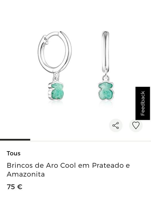 Brincos em Prata Tous.